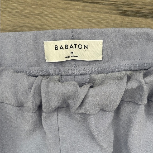 Babaton | Aritzia Serif Light Blue Elastic Waist Wide-Leg Pants Medium - Picture 6 of 13